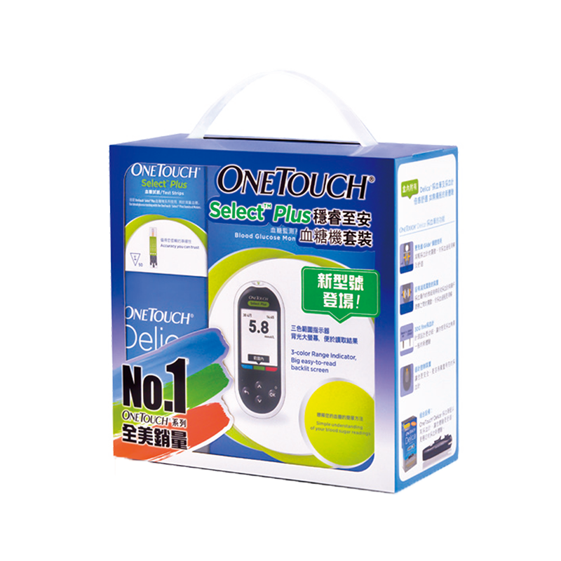 強生 (Johnson & Johnson) OneTouch Select Plus穩睿至安血糖機套裝(包括血糖機1部
