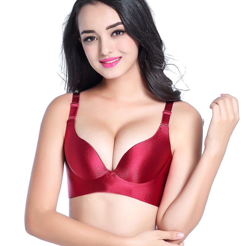 依思妃 拉丝一片式无痕无钢圈聚拢内衣