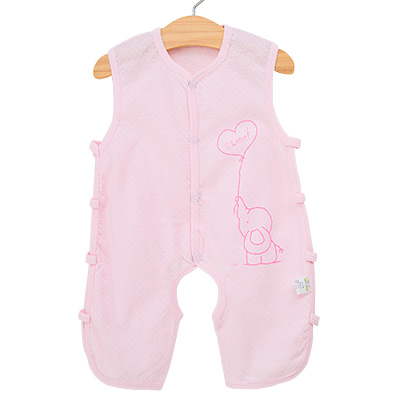 优简 婴儿背心连体衣开档夏季男女宝宝纯棉无袖哈衣薄款卡通爬服