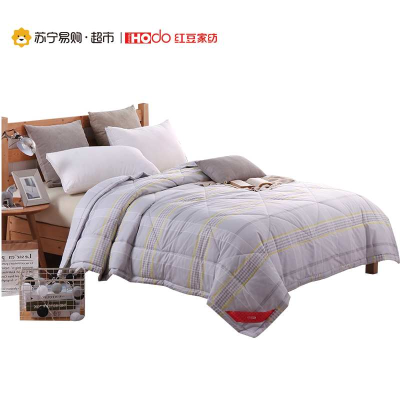 红豆家纺全棉夏被简格200*230cm 2.0*2.3m 简格