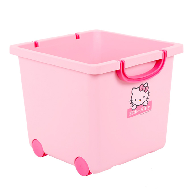 爱丽思IRIS Hello Kitty 儿童环保玩具收纳盒自带滑轮储物筐 大容量 HKCB-32