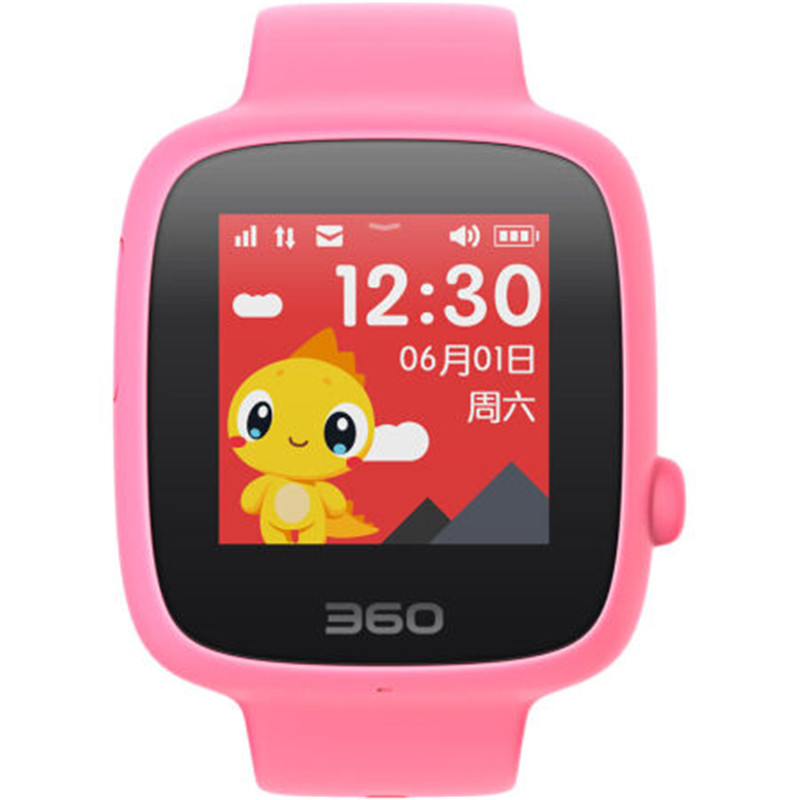 360儿童手表SE 2代 W608 彩色触屏版 防丢防水GPS定位 智能彩屏电话手表 樱花粉