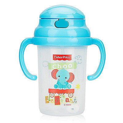 费雪牌(FISHER-PRICE)宝宝PP双耳防漏训练学饮杯 FP-8008蓝色280ml 适用年龄:6个月以上