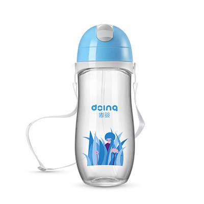 嘟婴(doing)企鹅型PA带绳防漏水壶DY-056-330mL-蓝色