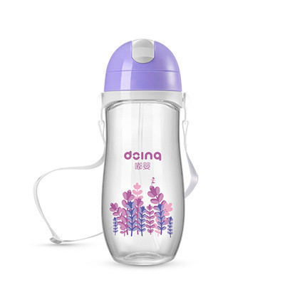 嘟婴(doing)企鹅型PA带绳防漏水壶DY-056-330mL-紫色