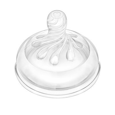 嘟婴(doing)宽口径防胀气母乳实感螺旋硅胶奶嘴(单只装)DY-030-小号S码