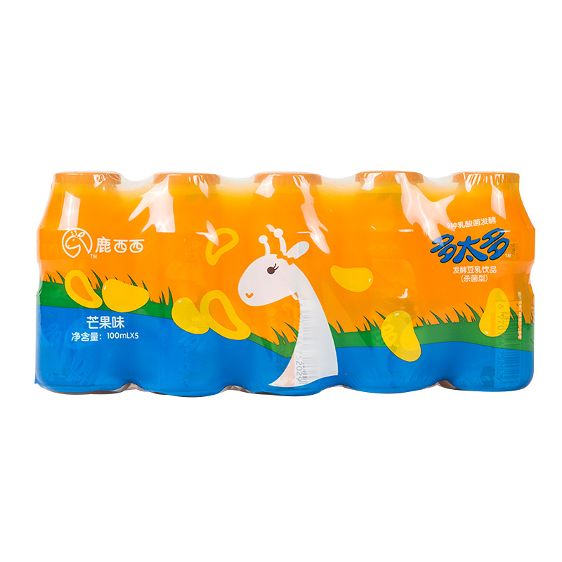 鹿西西多太多乳酸菌豆乳饮品（杀菌型）芒果味 5*100ml