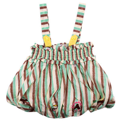 [苏宁自营]三木比迪时尚圆点背带泡泡裙 SM7X30316 咖啡 夏装 儿童 童装 裙子 时尚泡泡裙