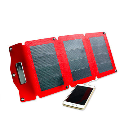 汉能薄膜太阳能充电器 8W折叠手机平板移动电源充电宝智能超轻薄