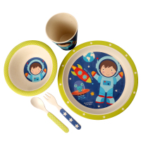 yookidoo儿童餐具套装-太空人五件套