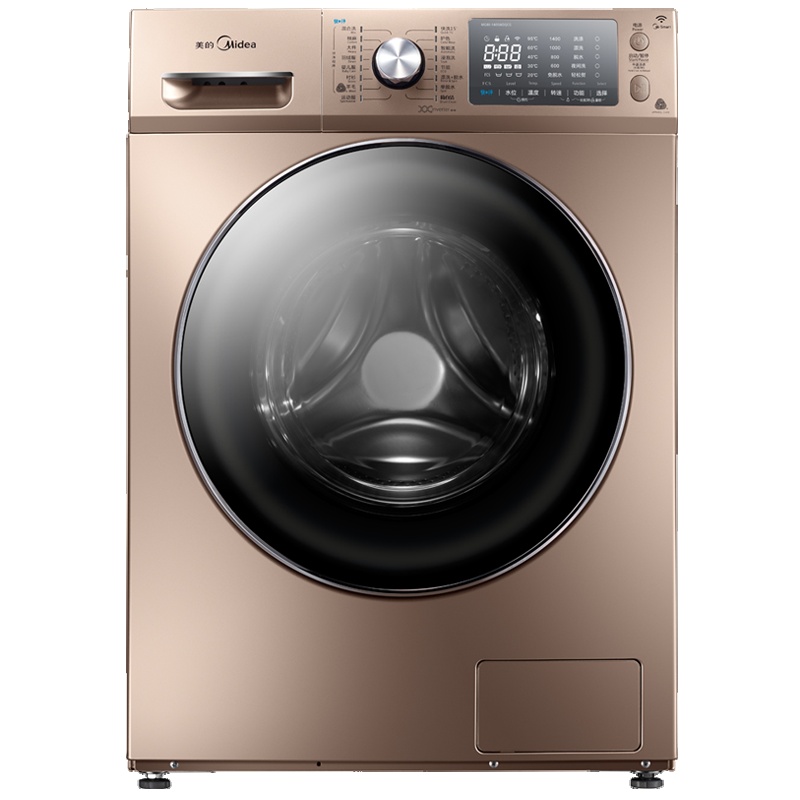 美的(Midea)MG100-1405WDQCG 10公斤全自动滚筒洗衣机 变频节能 家用 金色 智能操控 快净功能