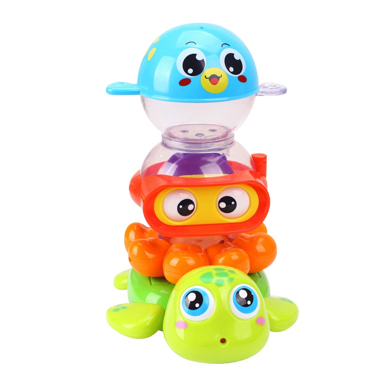 汇乐玩具(HUILE TOYS)水陆小纵队 569 戏水套装宝宝洗澡喷水乌龟婴儿浴室玩具