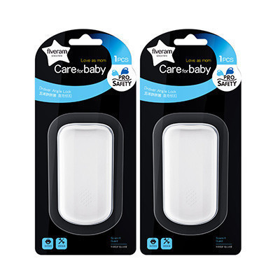 五羊(Fiveram)胖胖猪直角锁扣(白色)2个装 锁扣设计 一推即锁 一按即开