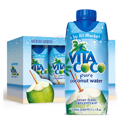 唯他可可(VitaCoco)椰子水330ml*4 马来西亚进口椰子水饮料