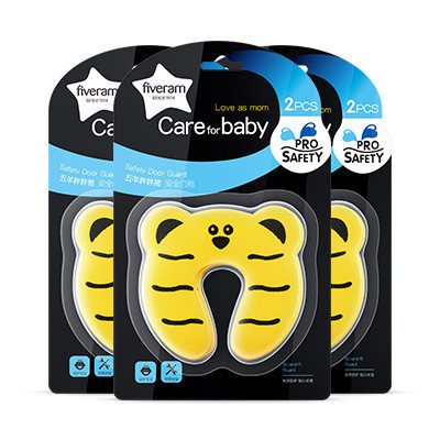 五羊(Fiveram)胖胖猪安全门档(黄老虎)6个装 卡通安全门档 EVA材质安心接触