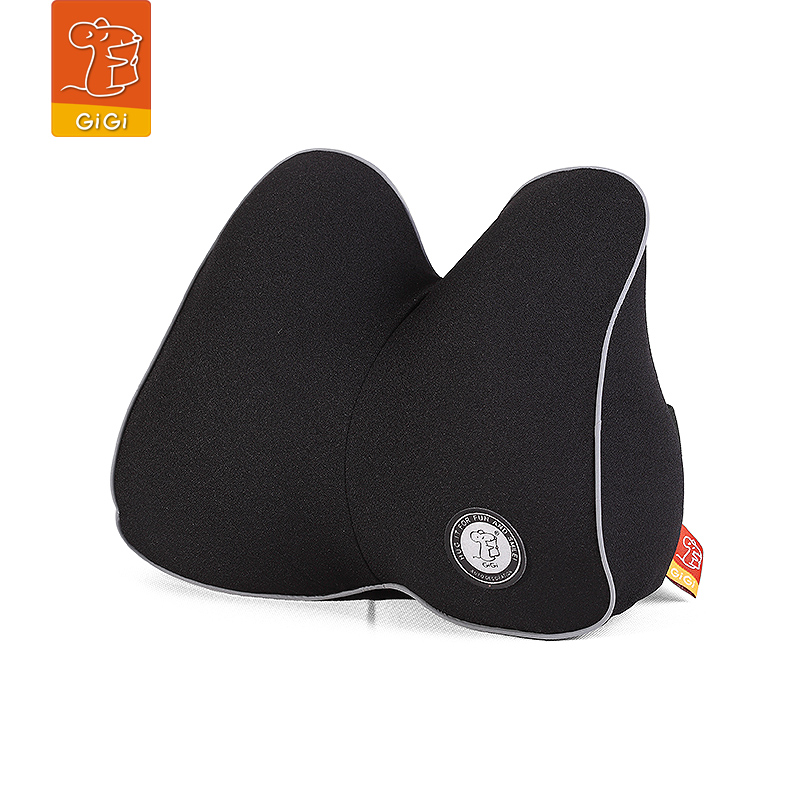 吉吉(GiGi)汽车头枕护颈枕靠垫靠枕记忆棉颈椎座椅车内车载车用枕头脖子颈部G-1423 简约黑