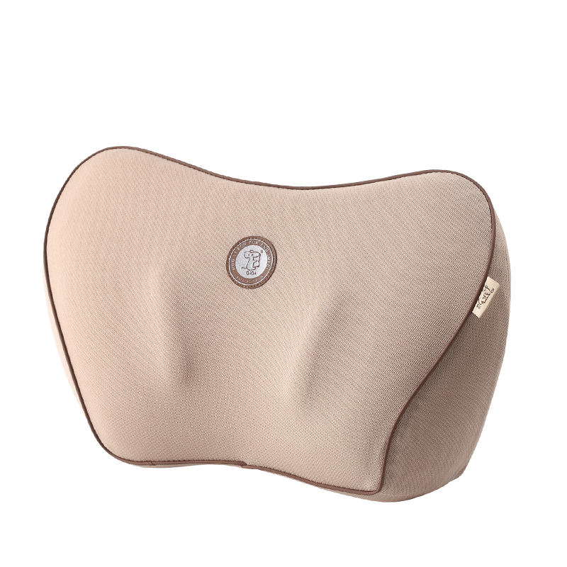 GiGi汽车护椎小腰靠G-1109记忆棉护腰枕车用靠垫枕四季座椅腰托透气办公室靠背 米