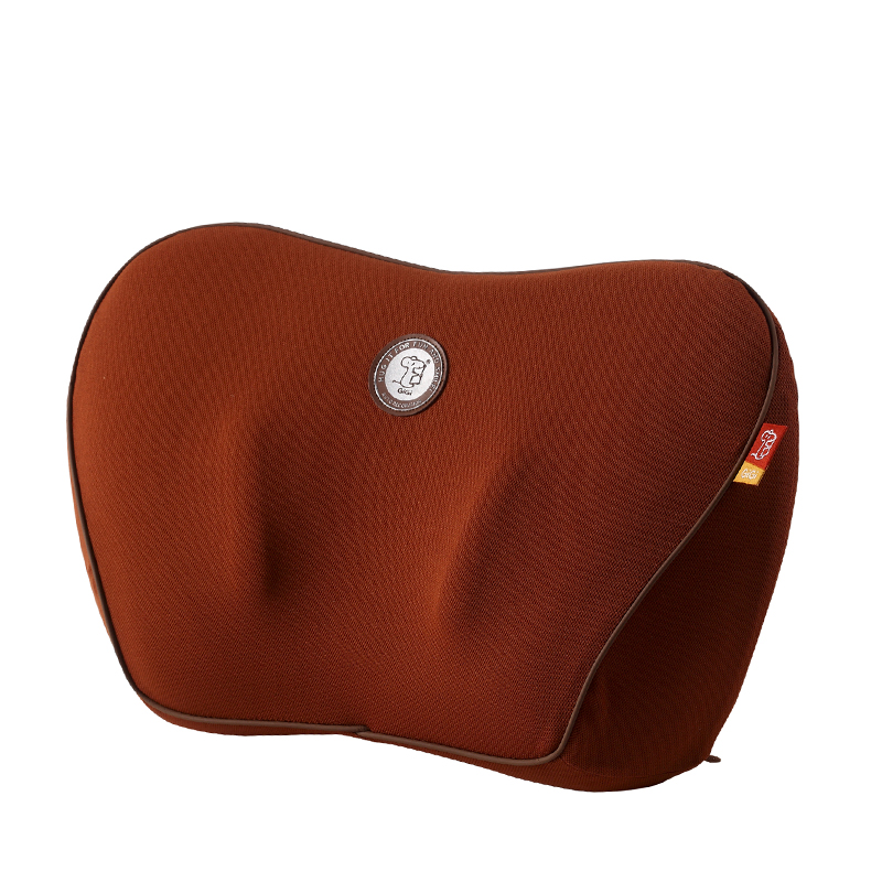GiGi汽车护椎小腰靠G-1109记忆棉护腰枕车用靠垫枕四季座椅腰托透气办公室靠背 咖