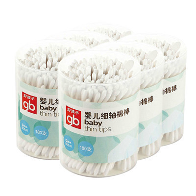 Goodbaby 好孩子gb 婴儿细轴棉棒 180支*6 罐清洁眼鼻棉签