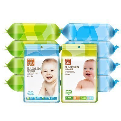 Goodbaby 好孩子 婴儿卫生湿巾 海洋水润 36片*5包+婴儿口手湿巾 植物木糖醇 36片*5包