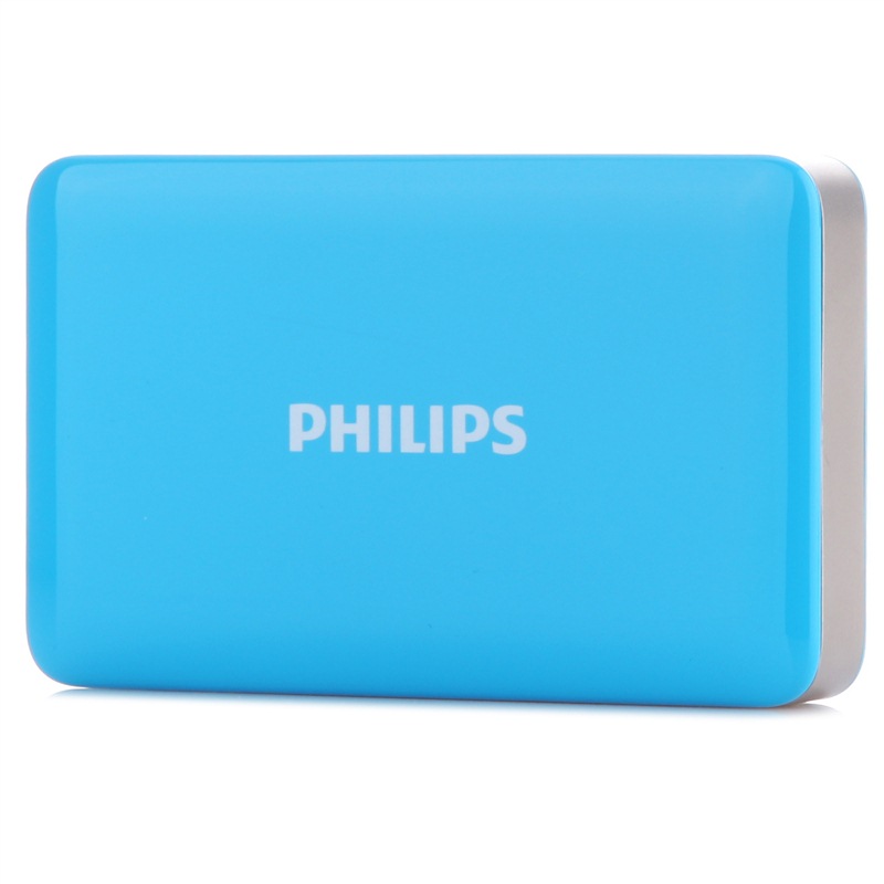 飞利浦迷你充电宝超薄5000毫安 小巧便携聚合物移动电源 蓝色