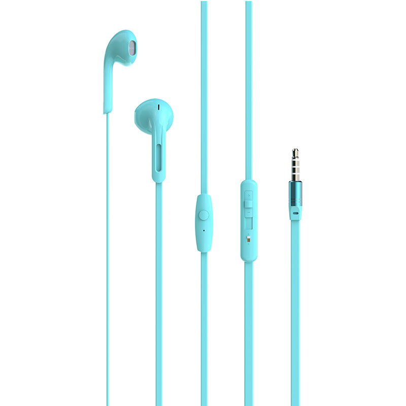JOWAY乔威 HP25线控耳机 耳塞式3.5mm通用版耳机 时尚便携 蓝色