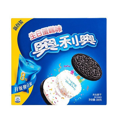 亿滋奥利奥(OREO) 夹心饼干 零食 生日蛋糕味388g