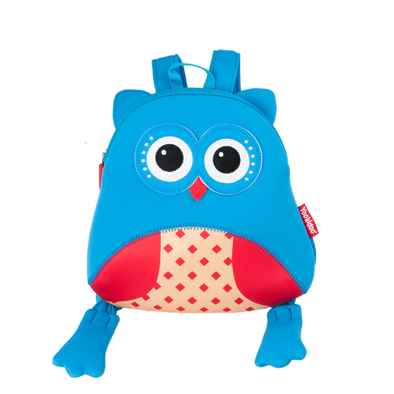 [苏宁自营]YOOKIDOO发走失书包-猫头鹰环保潜水材质透气超轻卡通造型贴心设计