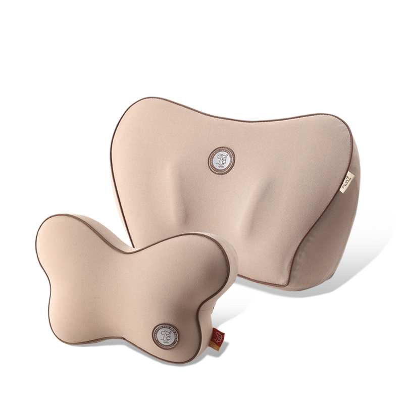 GiGi汽车腰靠 车用护腰腰部靠垫 记忆棉腰托腰枕腰垫靠枕靠背用品G-1079+G-1109 米