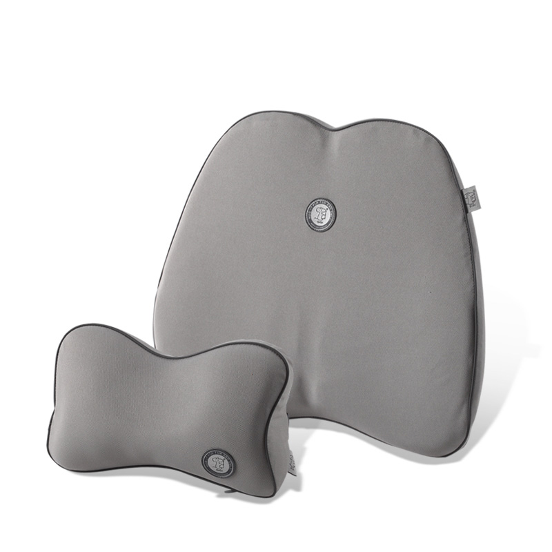 GiGi靠垫腰枕护腰腰垫靠枕套装座椅护颈枕腰靠G-1077+G-1078 灰