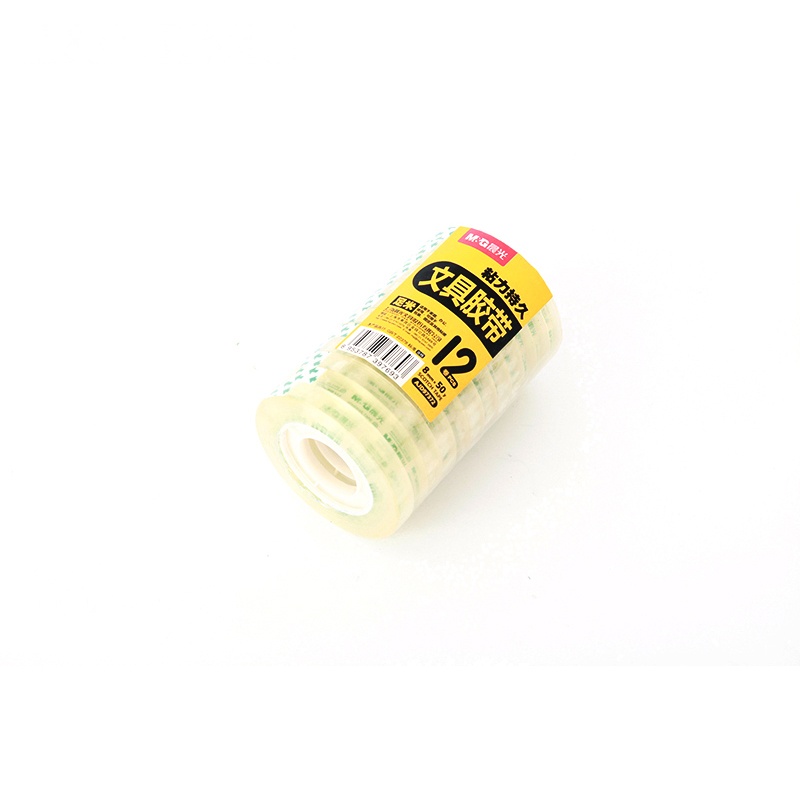 晨光文具胶带AJD97372 学生透明胶带 胶带8mm*50y 文具胶带12卷/筒 5筒