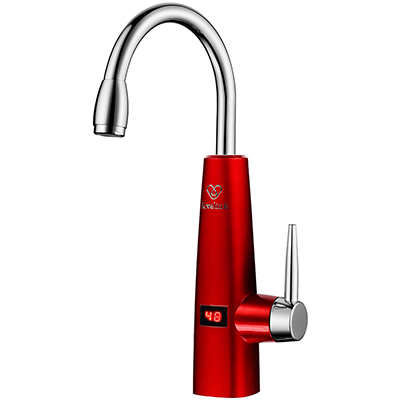 热恋(LoveLink)电热水龙头大弯(下进水)纳米数显1秒加热 冷热两用小厨宝 速热即热式电热水器 S7X3激情红
