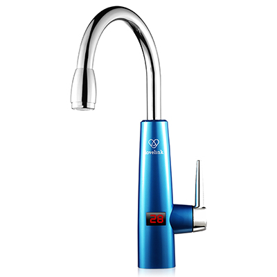 热恋(LoveLink)电热水龙头大弯(下进水)纳米数显1秒加热 冷热两用小厨宝 速热即热式电热水器 S7X3钻石蓝
