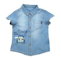 [苏宁自营]小冰熊绿色丛林牛仔衬衣 小宝宝夏季外出居家服 牛仔服 夏装 童装