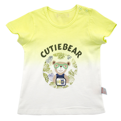 【苏宁自营】小冰熊绿色丛林系列肩开短袖衫 小宝宝外出居家服 纯棉衬衫T恤 童装 夏装