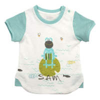 【苏宁自营】三木比迪叮铃蛙系列肩开短袖T恤 夏季宝宝居家外出服 初年T恤衬衫 夏装男女童装