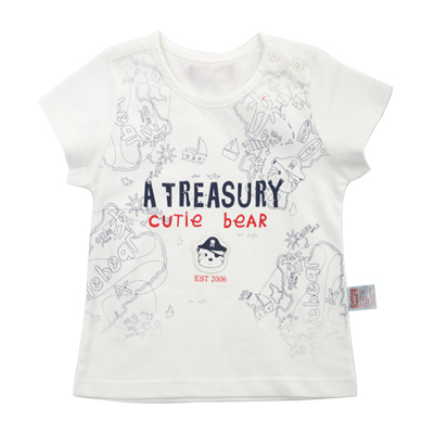 [苏宁自营]小冰熊小熊历险系列时尚肩开圆领衫 小宝宝外出居家服 纯棉T恤衬衫 童装 夏装