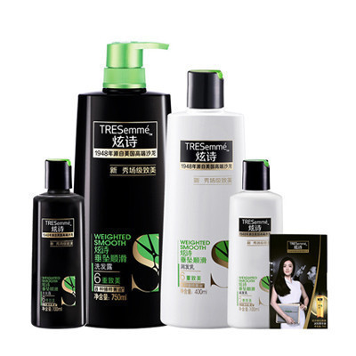 炫诗（Tresemme）垂坠顺滑洗发露750ml+润发乳400ml+洗发露100ml+润发乳100ml+菁华油7ml