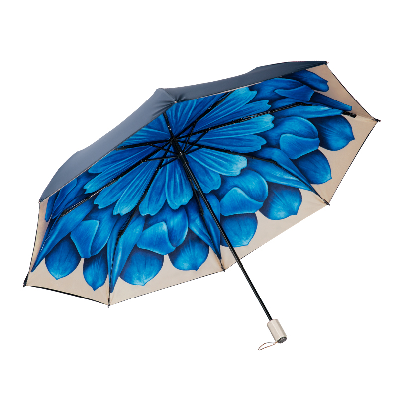 【新品】BANANA UNDER蕉下双层小黑伞遮阳防晒防紫外线太阳晴雨伞 蓝槿