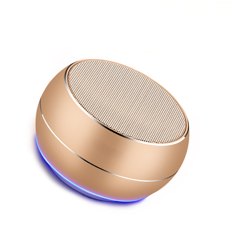 乐放迷你小蓝牙音箱KTV音响套装家庭用电脑低音炮 A9土豪金 便携式一体机