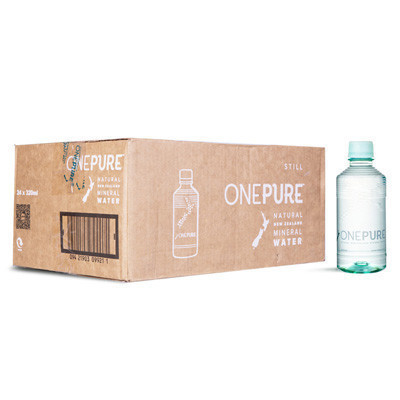 亿纯 ONE PURE 天然弱碱性矿泉水便携款320ml*24瓶整箱装新西兰原装进口款泉水饮用水