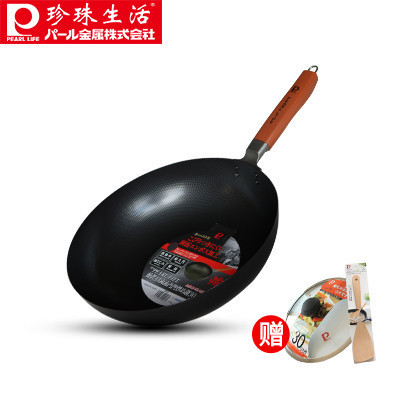 珍珠生活（PEARL LIFE）炒锅铁锅GP-6无涂层不易粘日本制造原装进口高纯铁双面凹凸 30cm
