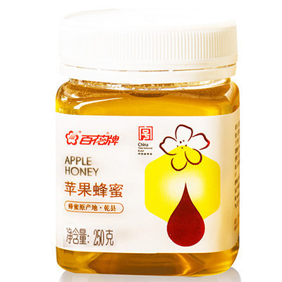 百年老号 甜蜜匠心 中华老字号 百花牌 苹果蜂蜜250g/瓶 原产地 乾县 方便携带 您的放心之选 苏宁自营