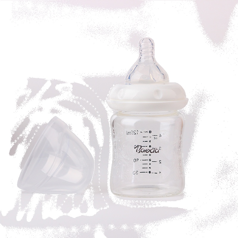 宝德150ml初生宽口玻璃奶瓶新生儿专用宽口径玻璃奶瓶婴儿奶瓶防胀气[不带吸管]