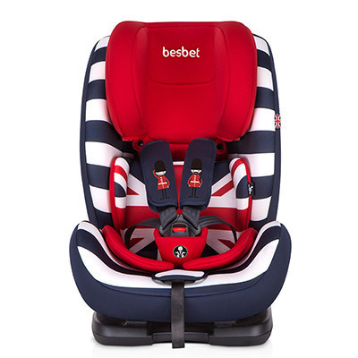 besbet儿童安全座椅汽车用9个月-12岁可坐躺小孩婴儿宝宝安全坐椅 适合所有车型阻燃面料