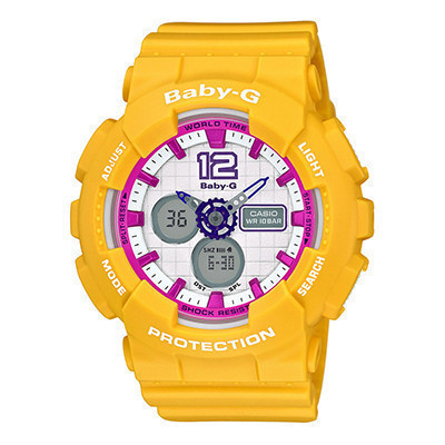 卡西欧(CASIO)手表BABY-G系列双显时尚石英防水运动女表BA-120-9B