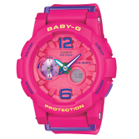 卡西欧(CASIO)手表BABY-G系列双显时尚石英防水运动女表BGA-180-4B3