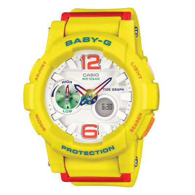 卡西欧(CASIO)手表BABY-G系列双显时尚石英防水运动女表BGA-180-9B