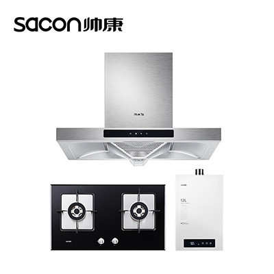 帅康(sacon)抽油烟机灶具套装吸油烟机燃气灶热水器天然气6961S+35G+12BCW1欧式烟灶套餐厨房三件套烟灶热