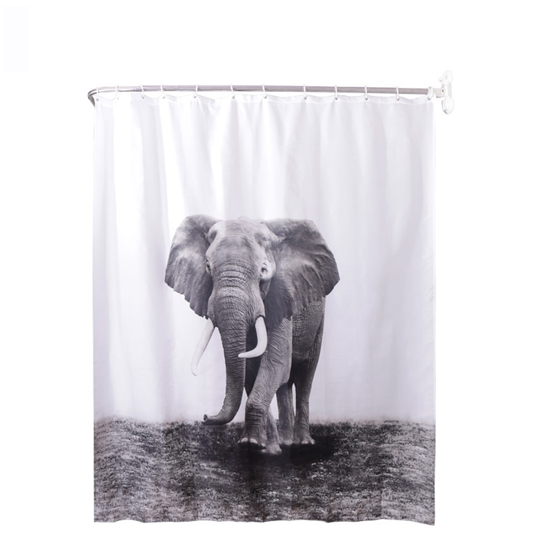 宝优妮加厚防霉防水浴室浴帘布 DQ-YL20-1 大象 宽178*高200cm